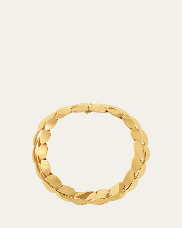 Goldtone Layered Leaf Necklace